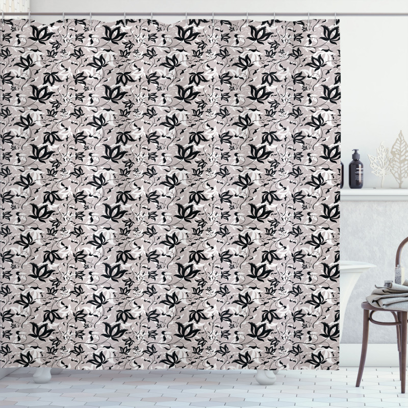 Gothic Style Rose Petals Shower Curtain