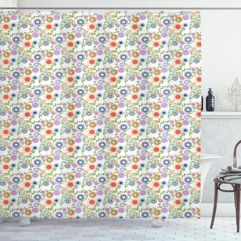 Flora Curved Branches Shower Curtain