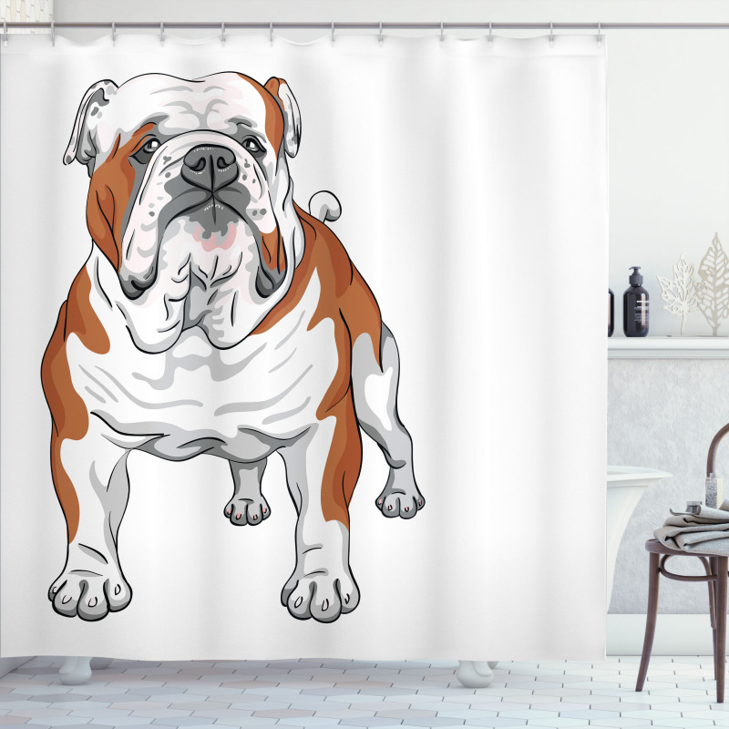 Muscular Dog Shower Curtain