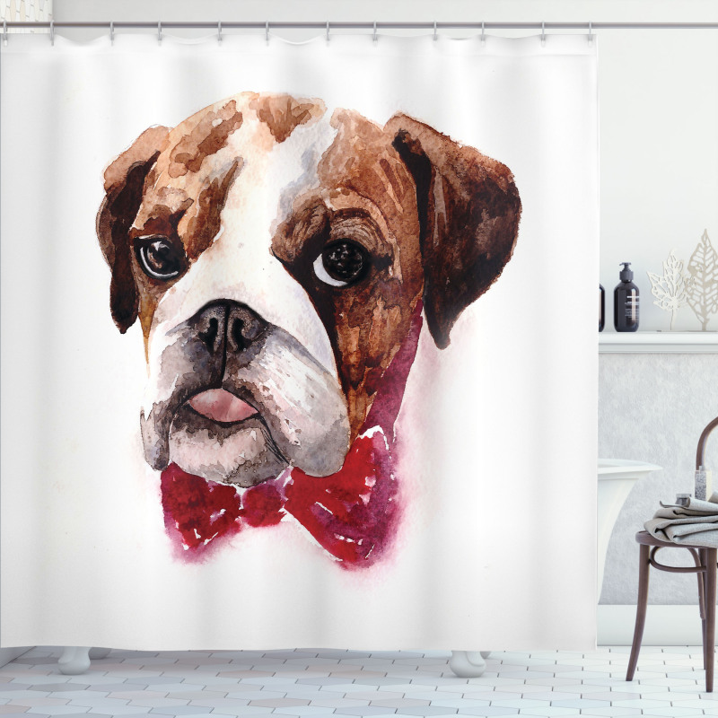 Watercolor Dog Shower Curtain