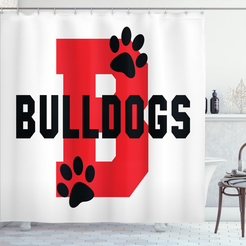 Paw Print Motif Shower Curtain