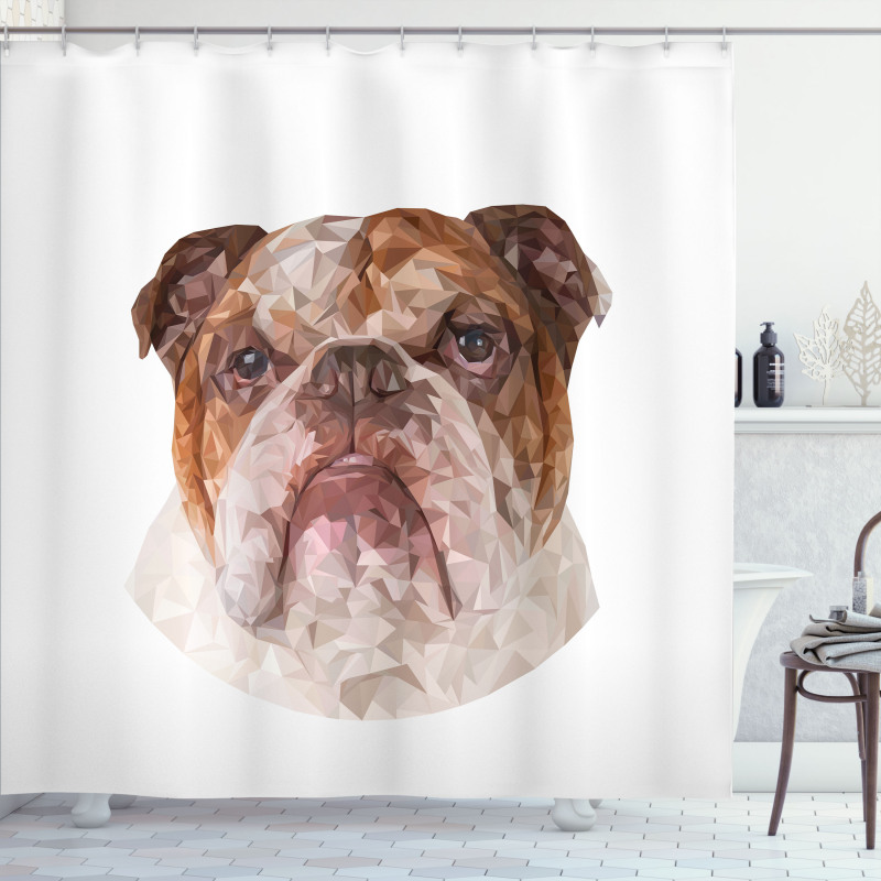 Polygon Dog Shower Curtain
