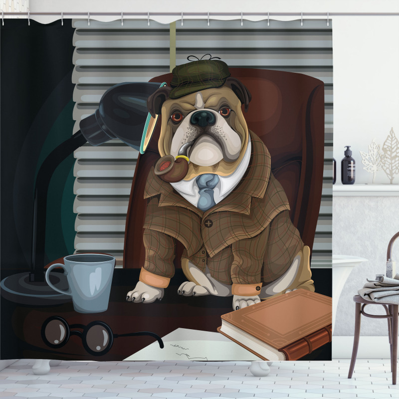 Detective Dog Shower Curtain