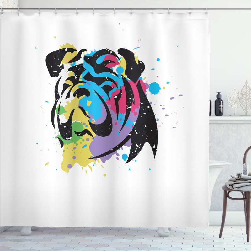 Dog Portrait Shower Curtain