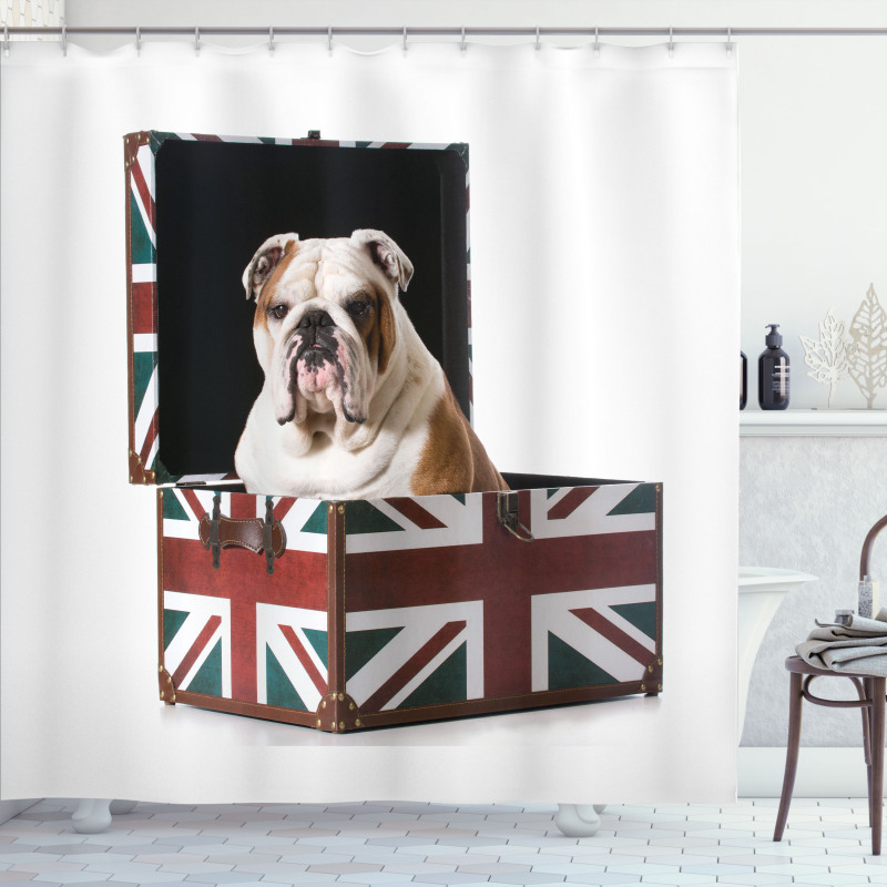 Patriotic Dog Shower Curtain