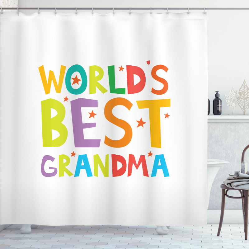 Cartoon Style Lettering Shower Curtain