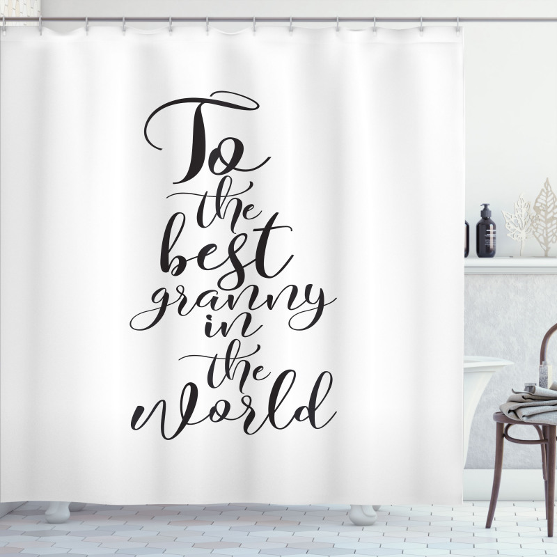 Hand Lettering Words Shower Curtain