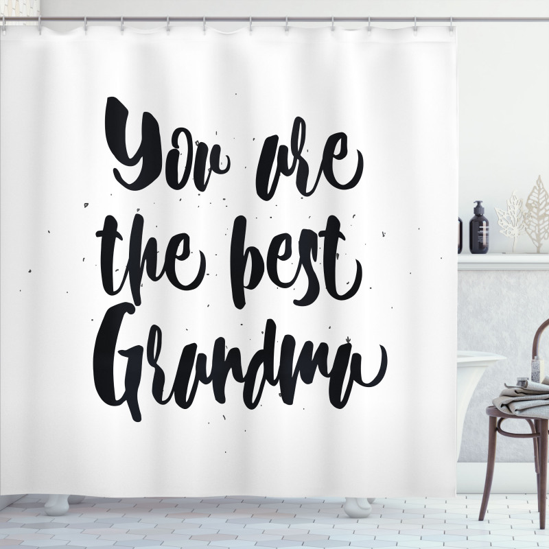Black and White Words Shower Curtain