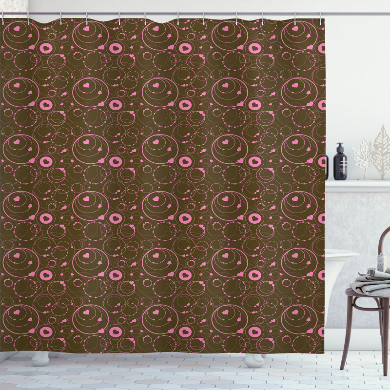 Valentines Day Circles Shower Curtain