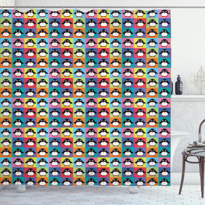 Colorful Frame Animals Shower Curtain