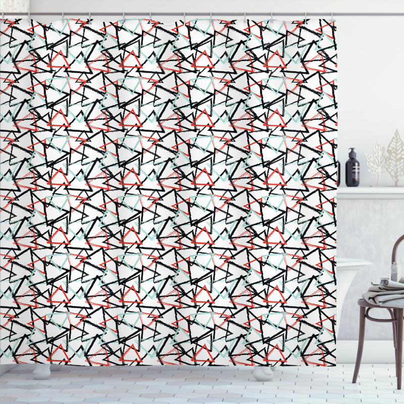 Retro Abstract Pattern Shower Curtain