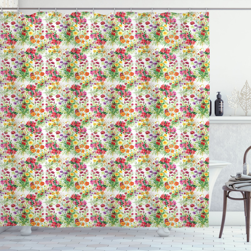 Watercolor Peony Shower Curtain