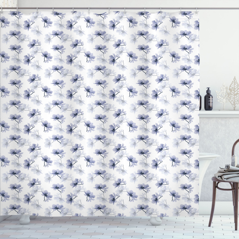 Retro Flower Composition Shower Curtain