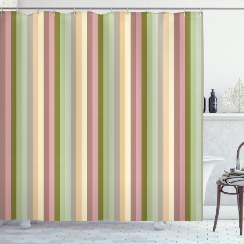 Pastel Colored Bands Shower Curtain