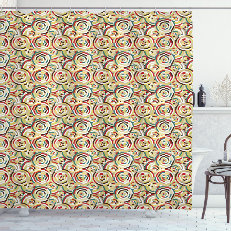 Rhombus and Bullseye Shower Curtain