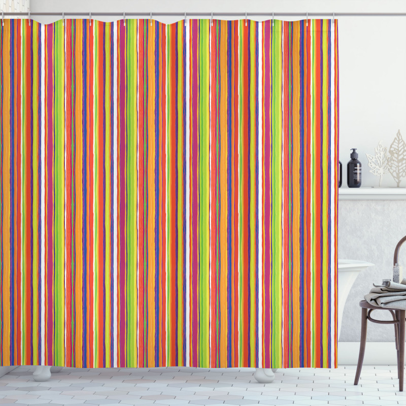 Barcode Style Lines Shower Curtain
