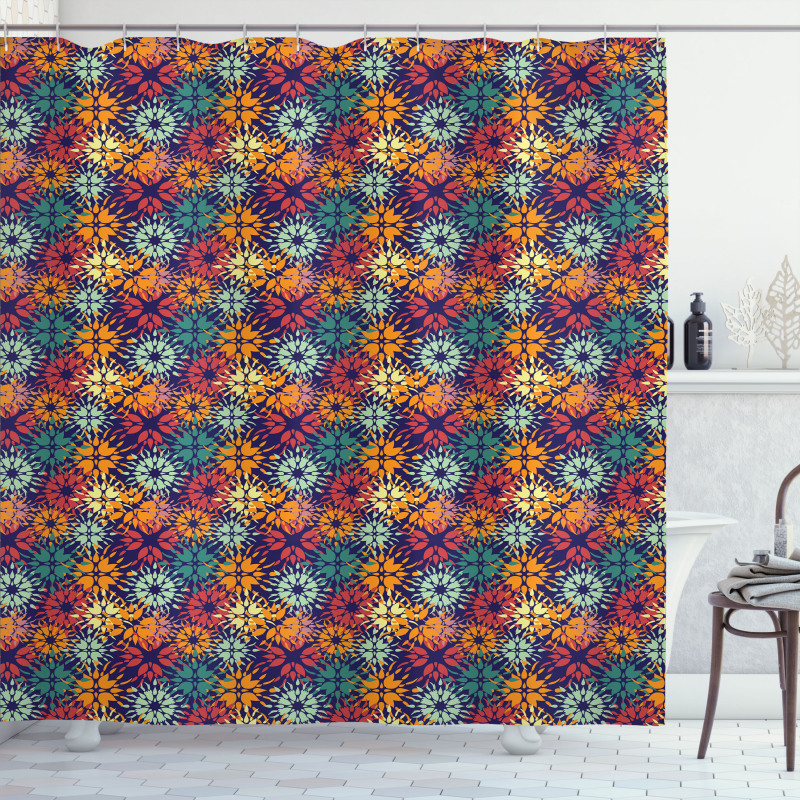 Colorful Petal Design Shower Curtain