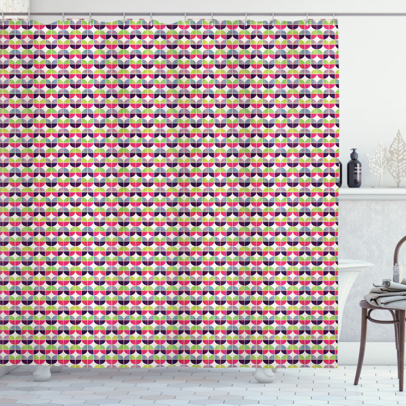 Half Circles Design Shower Curtain