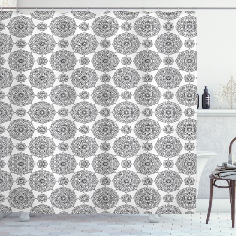 Eastern Petals and Leaves Shower Curtain