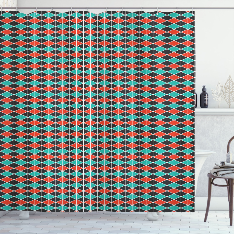 Triangles Hexagons Shower Curtain