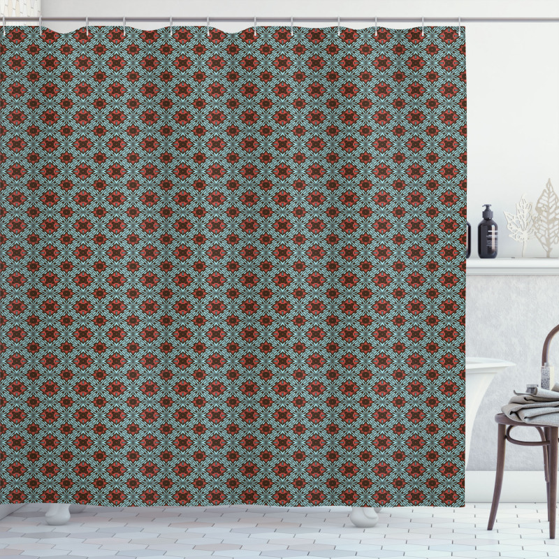 Classic Flower Motifs Shower Curtain