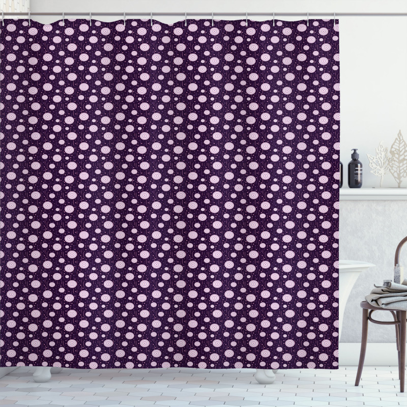 Circles Dots Short Lines Shower Curtain