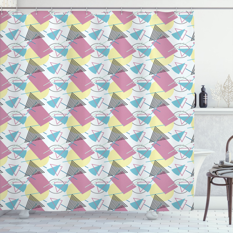 Pastel Funky Memphis Shower Curtain