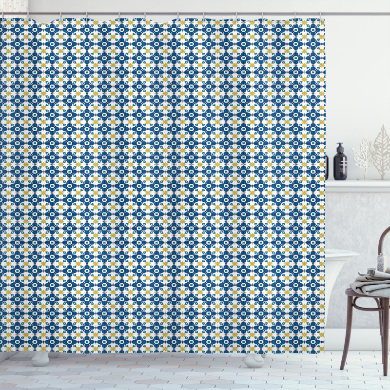 Traditional Azulejo Tile Shower Curtain