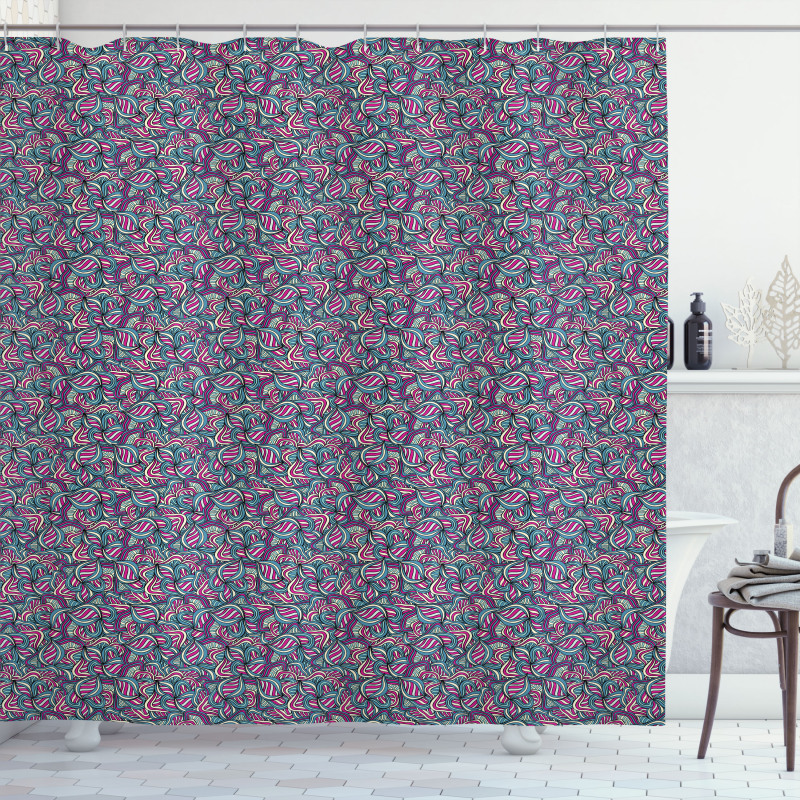 Ornamental Wavy Lines Shower Curtain