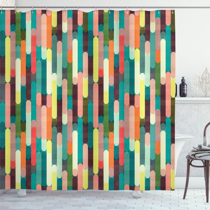Colorful Grunge Stripes Shower Curtain
