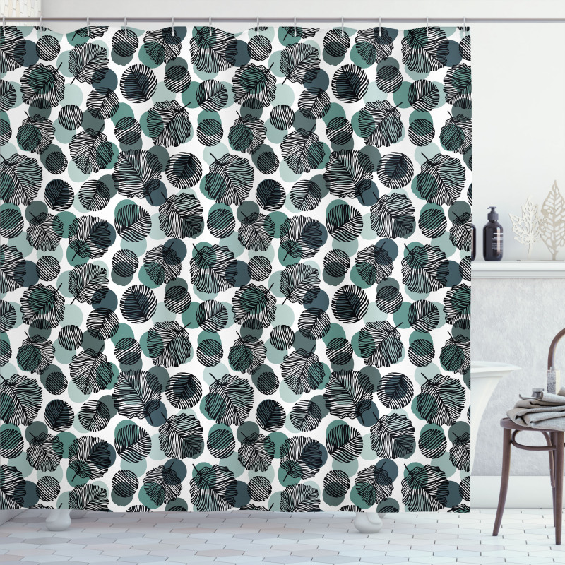 Abstract Dots Foliage Shower Curtain