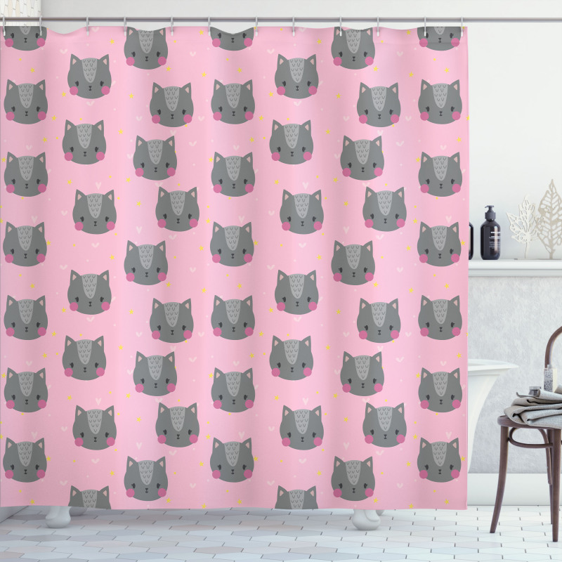 Greyscale Pet Portrait Shower Curtain