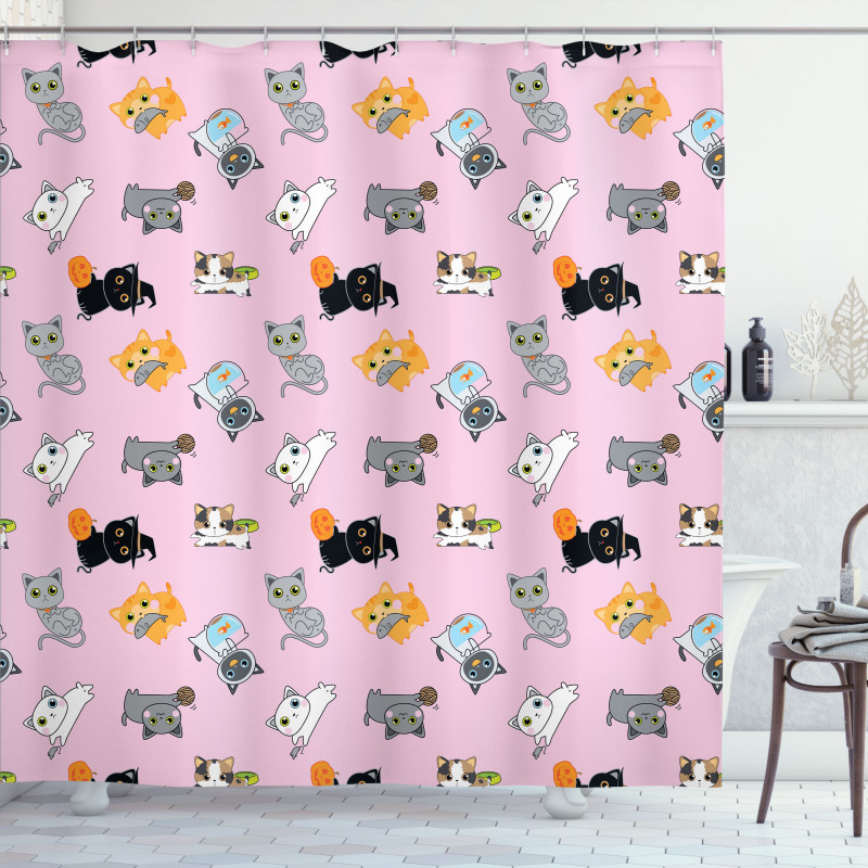 Colorful Baby Kittens Shower Curtain