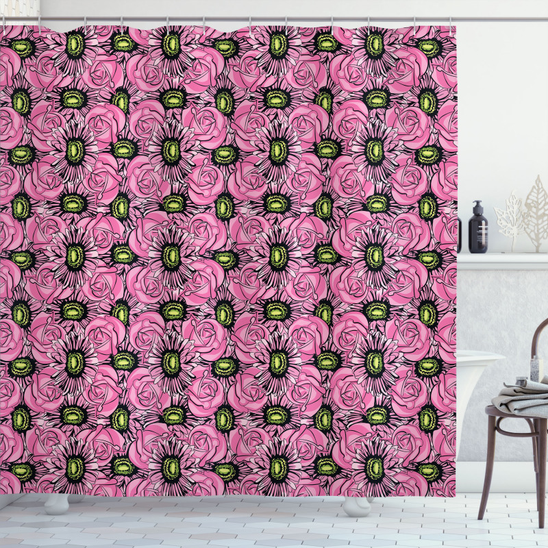 Roses and Gerbera Shower Curtain