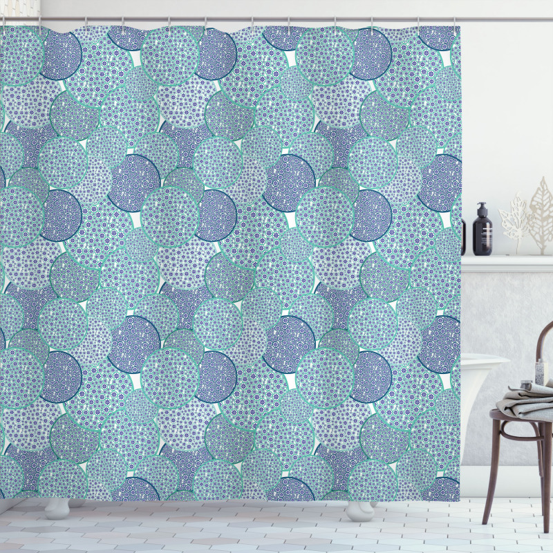 Pastel Color Filled Circles Shower Curtain