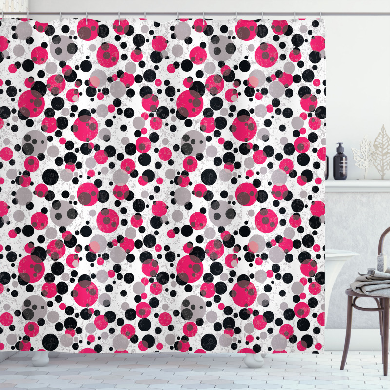 Retro Circle Dots Shower Curtain