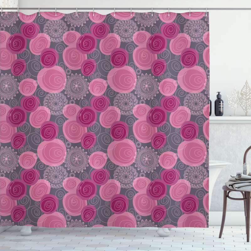 Lace Swirled Circle Shower Curtain