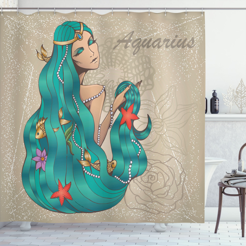 Lady Pearl Fish Shower Curtain