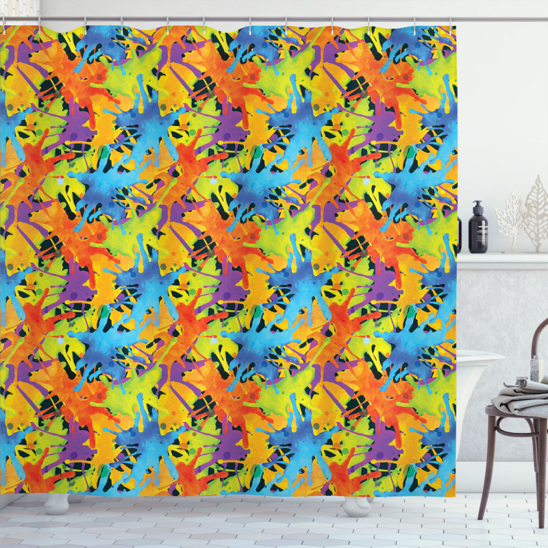 Color Splashes Funky Shower Curtain