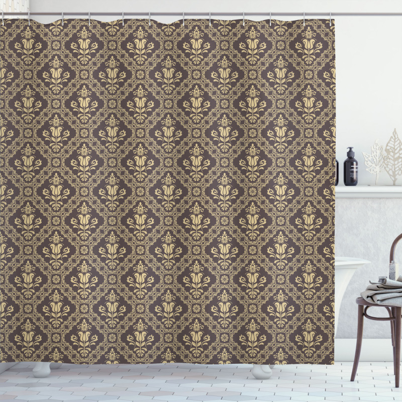 Victorian Damask Tulip Shower Curtain