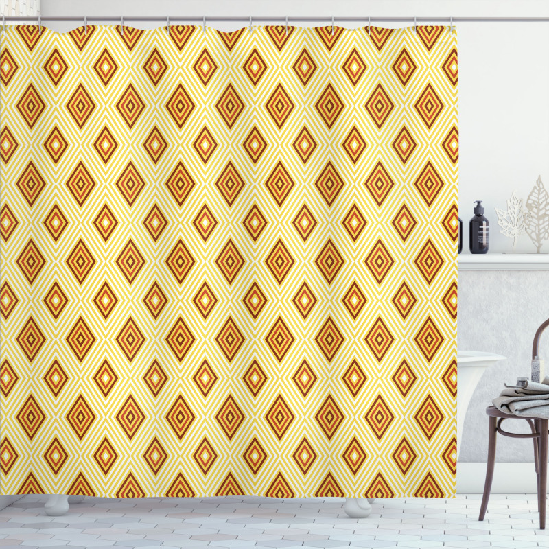 Old Fashioned Rhombus Shower Curtain