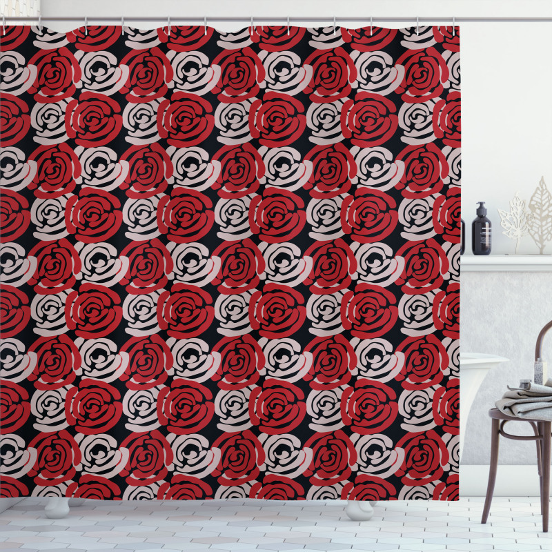 Digital Featured Rose Shower Curtain