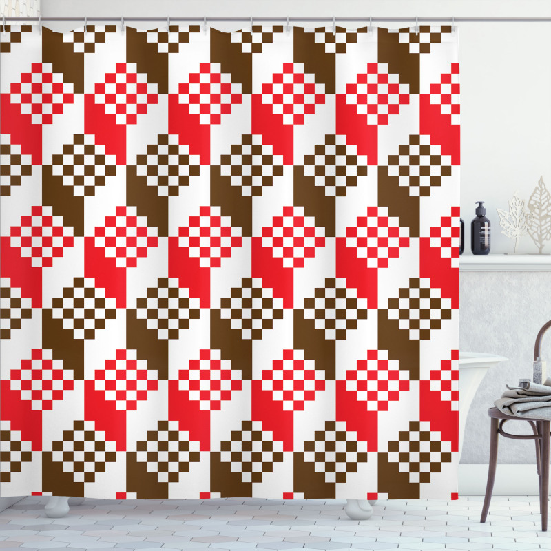 Vintage Geometric Art Shower Curtain