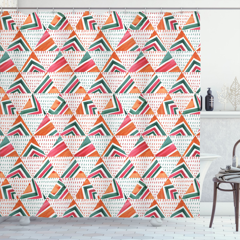 Watercolor Triangles Shower Curtain