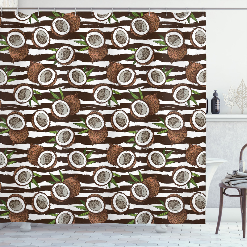 Exotic Coconut Jungle Shower Curtain