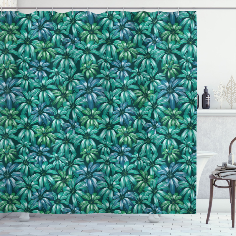 Exotic Blooms Foliage Shower Curtain