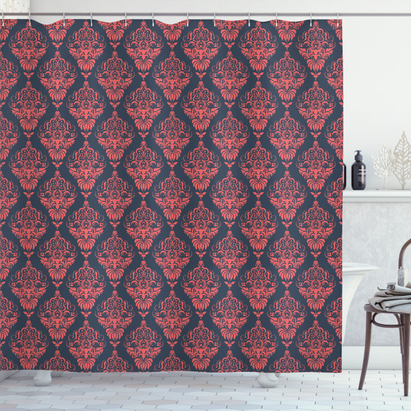 Shabby Damask Rococo Shower Curtain