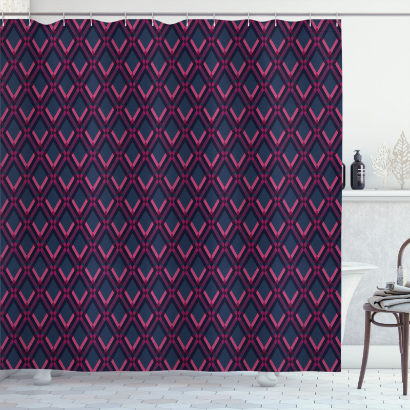 Vivid Hexagon Shapes Shower Curtain