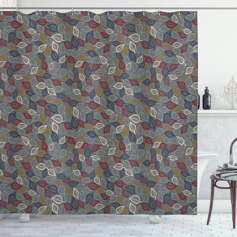 Faded Toned Leaves Art Shower Curtain