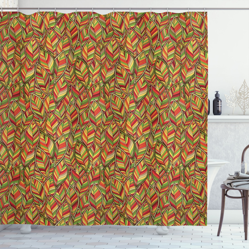 Autumn Faded Leafage Shower Curtain